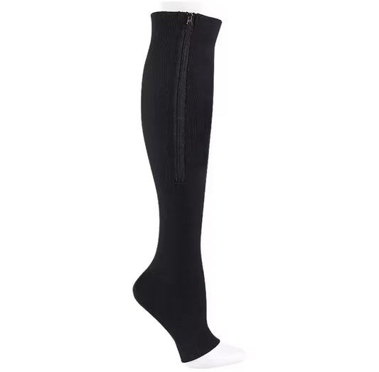 Black Open Toe Compression Socks