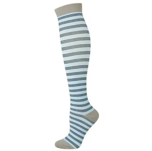 Sky Blue Stripes Compression Socks